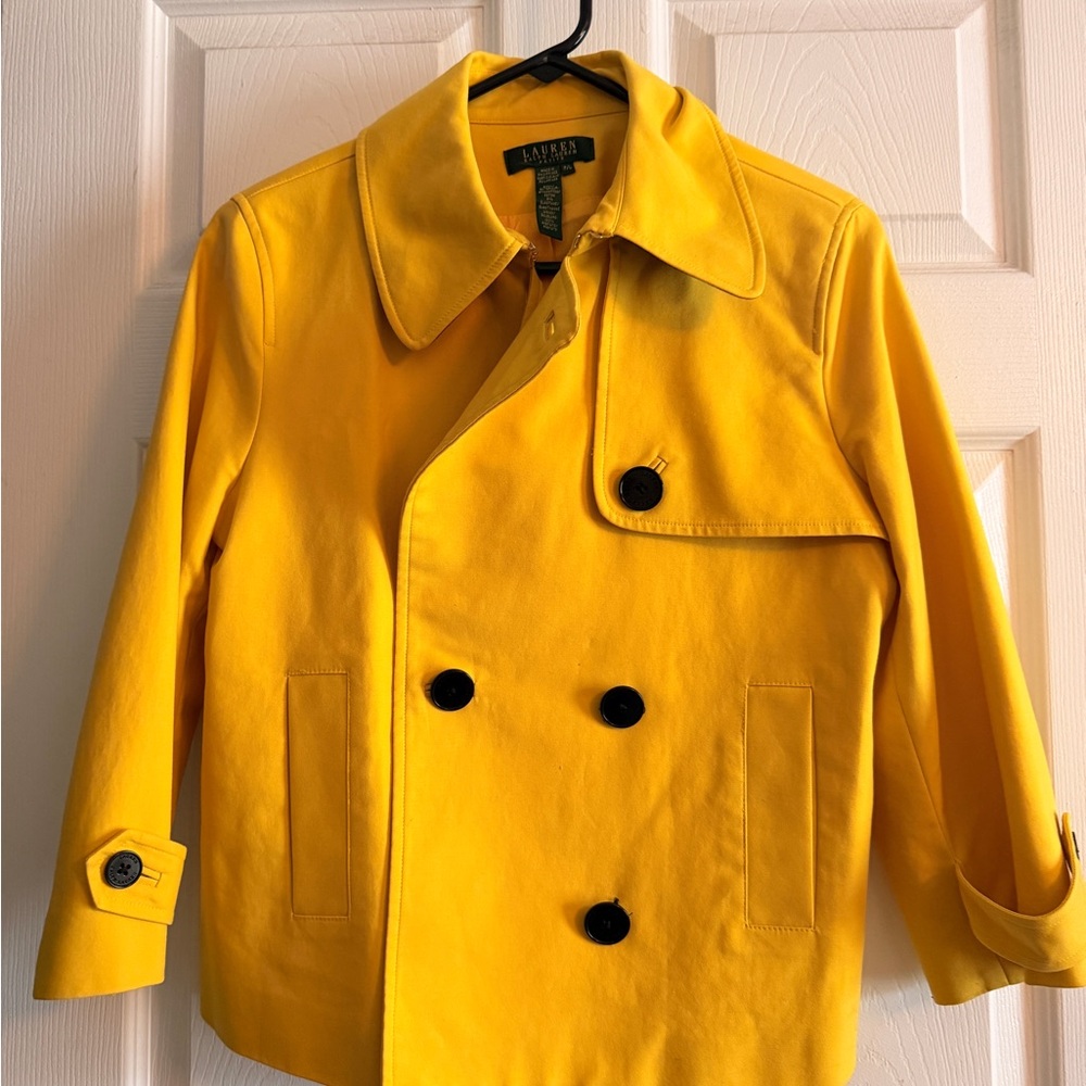 Ralph Lauren Bright Yellow Double-Breasted Peacoat